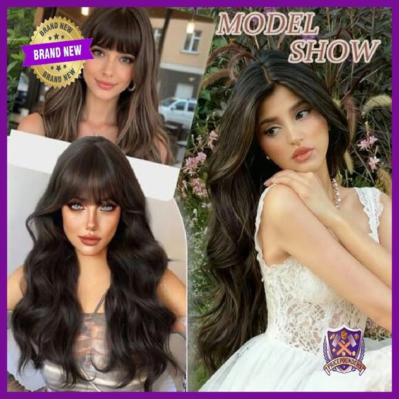18 Inch Synthetic Hair Topper with Wispy Bangs for Thinning Hair main image 5